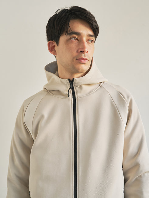 【TRANSITION】カルゼダンボールフロントZIPパーカー